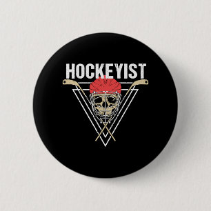 Spooky Hockey Player Enforcer Halloween Skull Bone Knapp