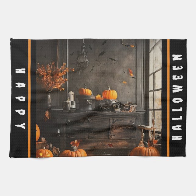 Spooky Home Halloween-samling Kökshandduk (Horisontell)