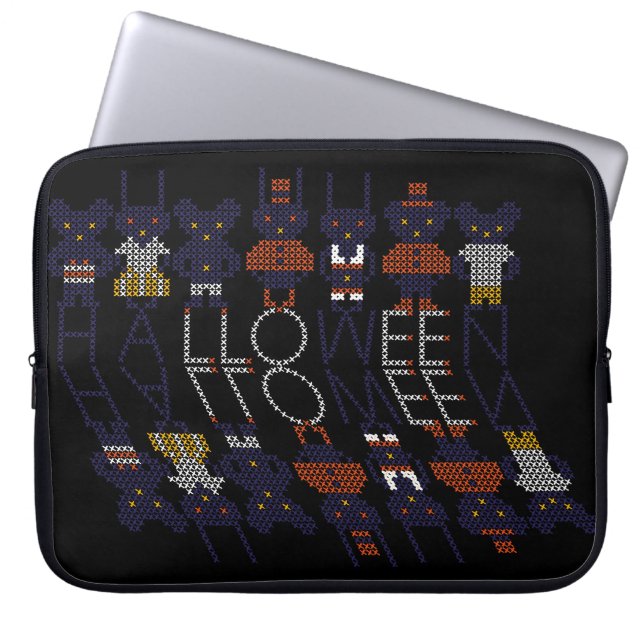 Spooky Horror Stick Kor Halloween Monsters Laptop Fodral (Framsidan)
