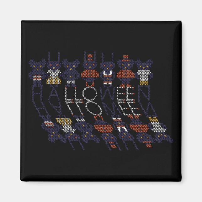 Spooky Horror Stick Kor Halloween Monsters Magnet (Framsidan)