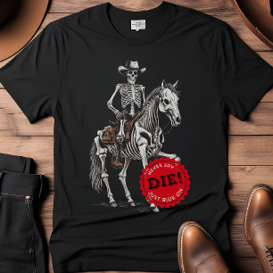Spooky Horse ridande Cowboy Skeleton T Shirt
