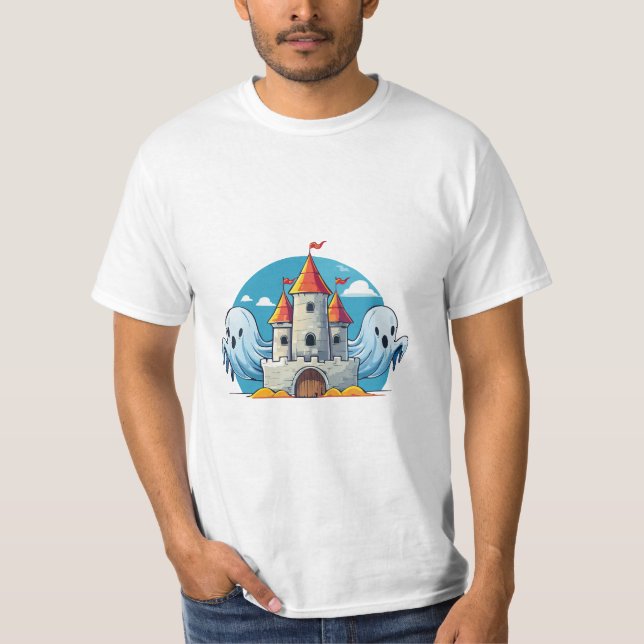 spooky house and ghost t shirt (Framsida)