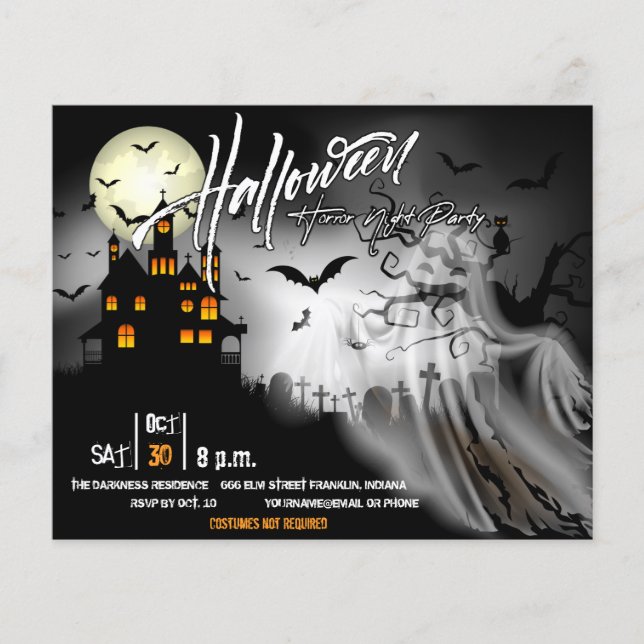 Spooky House Halloween fest Inbjudan Flyer (Framsidan)