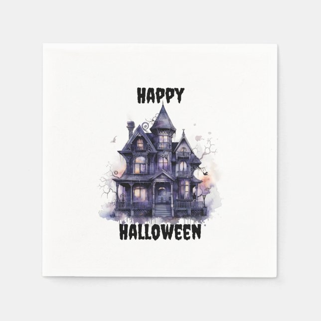 Spooky House Happy halloween Party Pappersservett (Framsidan)