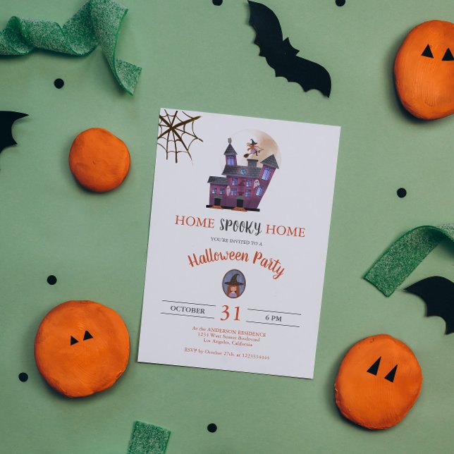 Spooky House Little Witch Home Spooky Home Inbjudningar (Skapare uppladdad)