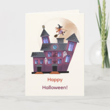 Spooky House Måne Little Witch Happy halloween