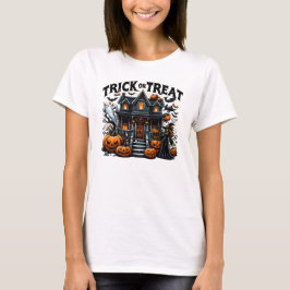 Spooky house med pumpor och spöken t shirt