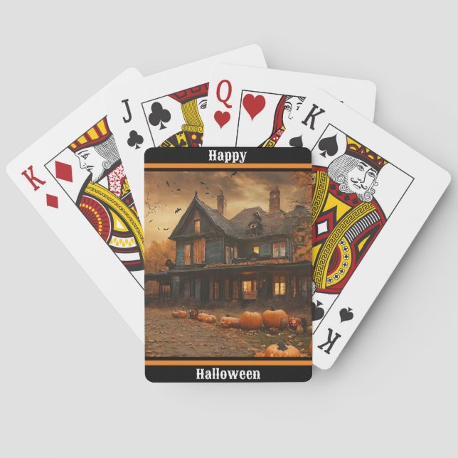 Spooky House Pumpkin Halloween Collection Casinokort (Baksidan)
