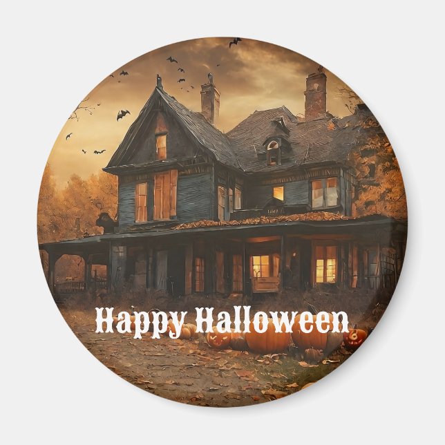 Spooky House Pumpkin Halloween Collection Magnet (Framsidan)