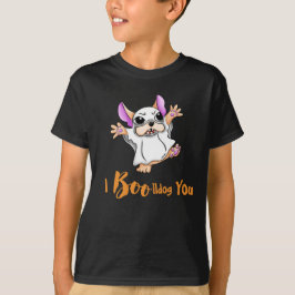 Spooky Hugs: Cute Fransk Bulldog Boo Halloween T Shirt