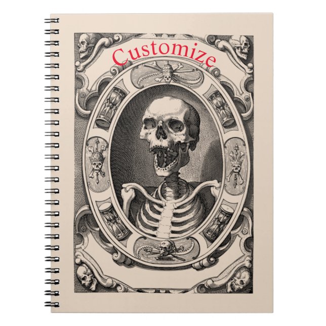 Spooky Human Skull Thunder_Cove Anteckningsbok (Framsidan)