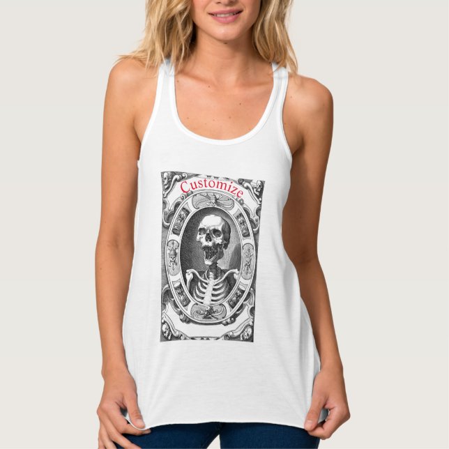 Spooky Human Skull Thunder_Cove Linne Med Racerback (Framsida)