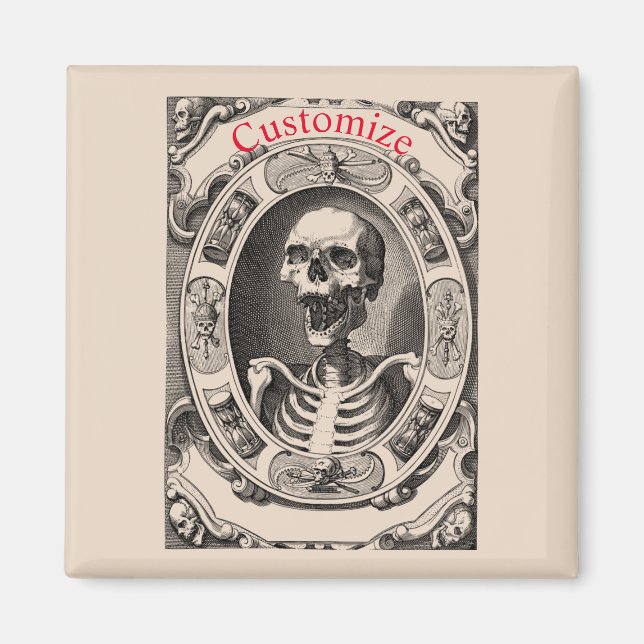 Spooky Human Skull Thunder_Cove Magnet (Framsidan)