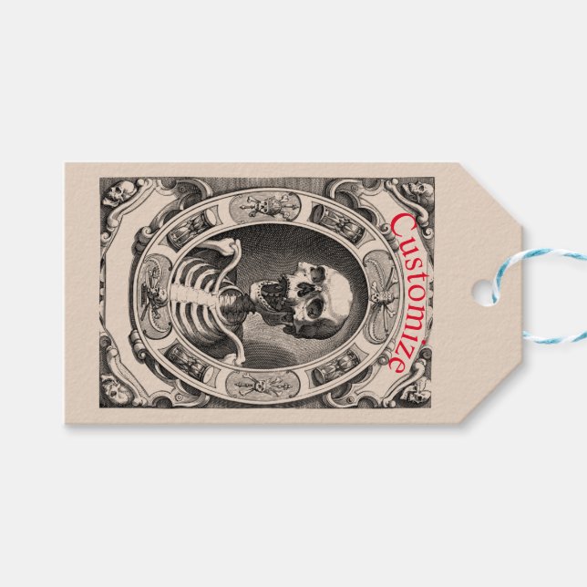 Spooky Human Skull Thunder_Cove Presentetikett (Framsidan (Horisontell))