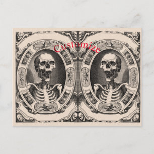 Spooky Human Skull Thunder_Cove Vykort