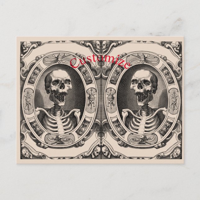 Spooky Human Skull Thunder_Cove Vykort (Framsida)