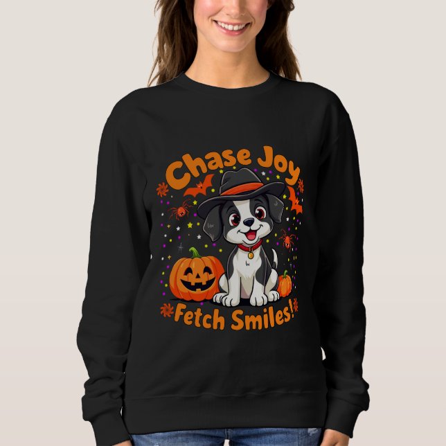 Spooky Hund Art: Fetch Halloween Joy & Smiles! T Shirt (Framsida)