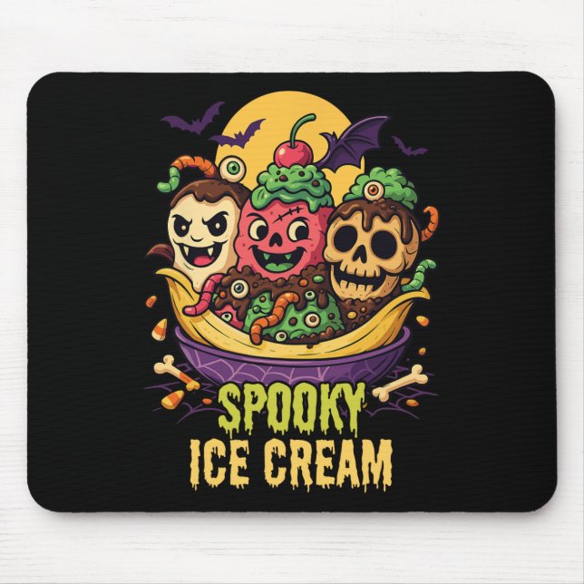 Spooky Ice Cream Dessert Halloween Design Musmatta (Framsidan)