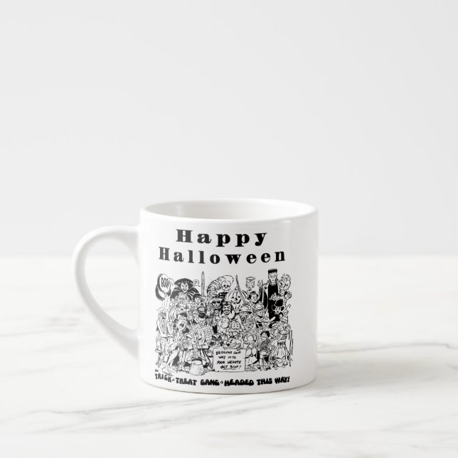Spooky Illustration från happy halloween Bus eller Espressomugg (Vänster)