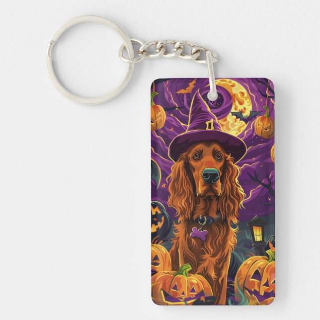 Spooky Irish Red Setter Halloween Witch Pumpkin (Framsidan)
