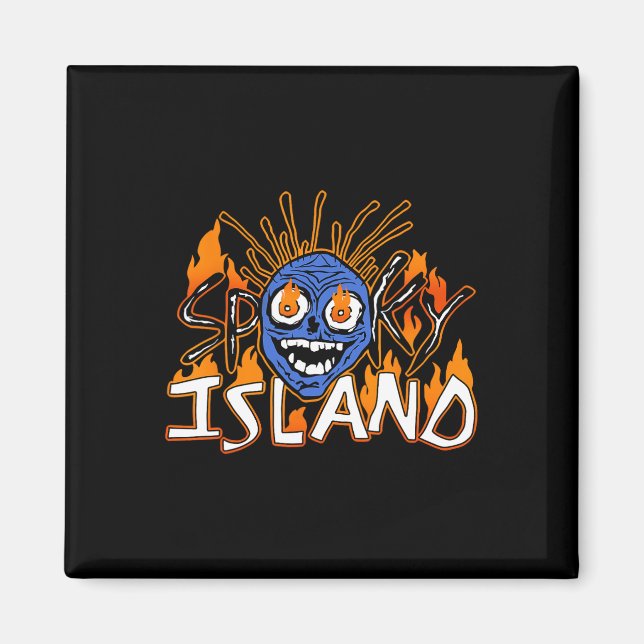 Spooky Island Amusement Park Island Resort Hallowe Magnet (Framsidan)