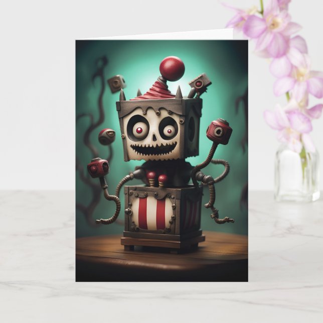 Spooky Jack-in-a-Box Halloween-kort Kort (Orkide)