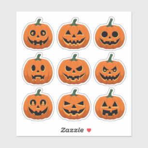 Spooky Jack-o’-Lantern Ansikte Scrapbook Stickers Klistermärken