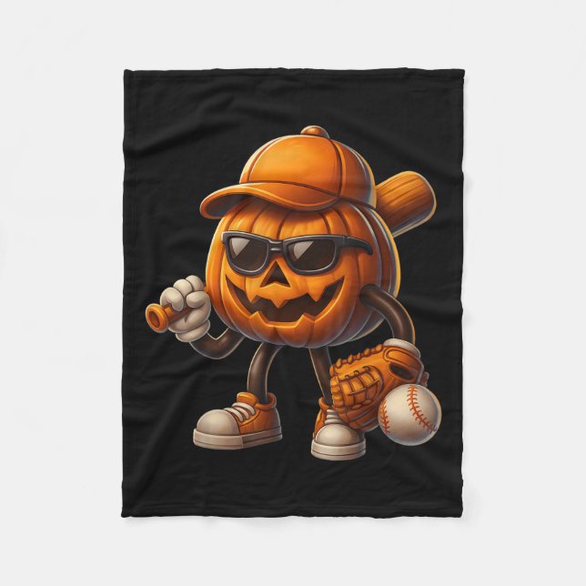 Spooky Jack o lantern Baseball Halloween Costumes Fleecefilt (Framsidan)