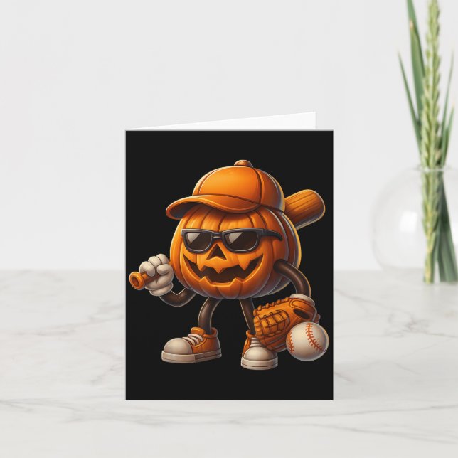 Spooky Jack o lantern Baseball Halloween Costumes Kort (Framsida)