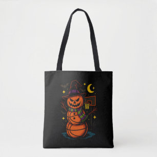 Spooky Jack o lantern Basketball Player Coach Fläk Tygkasse