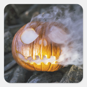 Spooky Jack-o-lantern Fyrkantigt Klistermärke