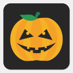 Spooky Jack-O'-Lantern Halloween Design Design Fyrkantigt Klistermärke