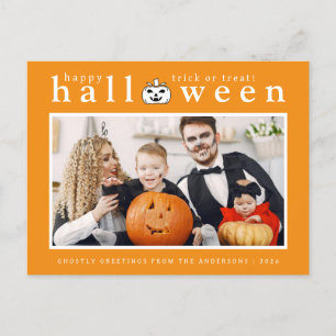 Spooky Jack-o'-lantern Happy halloween 1 Photo Helg Vykort