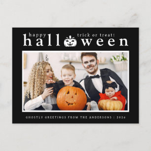 Spooky Jack-o'-lantern Happy halloween 1 Photo Helg Vykort
