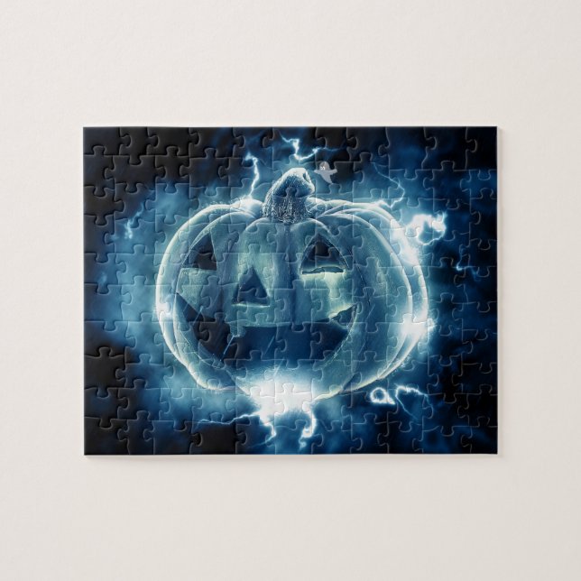 Spooky Jack-o-Lantern Jigszle Puzzle Pussel (Horisontell)