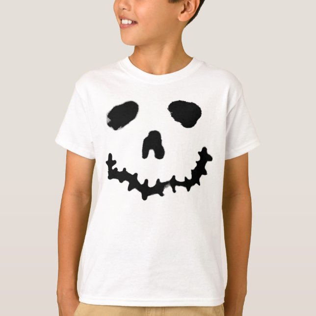 Spooky Jack-o-lantern Pumpkin Ansikte Sweater Tee (Framsida)