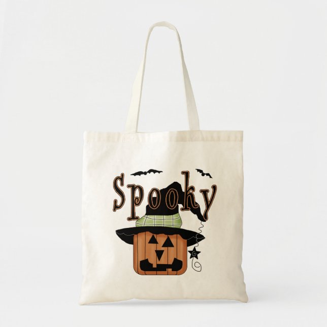 Spooky Jack-O-Lantern Trick-or-Treat Tote Bag Tygkasse (Framsidan)