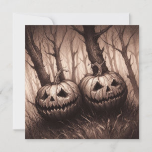 Spooky Jack O'Lanterners Halloween-skräckupplevels Kort