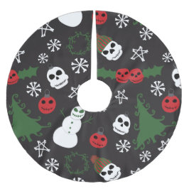 Spooky jul Creepy Goth Thned Helgdag Julgransmatta Borstad Polyester