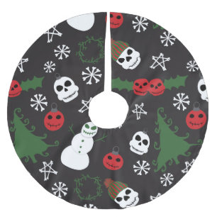 Spooky jul Creepy Goth Thned Helgdag Julgransmatta Borstad Polyester