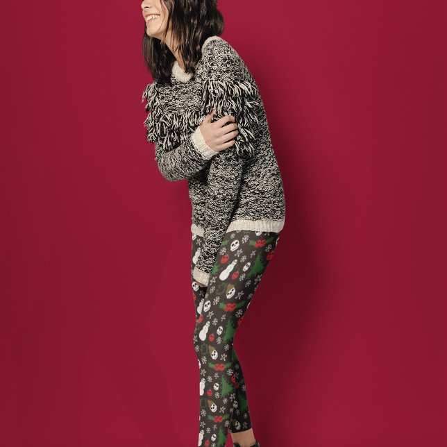 Spooky jul Creepy Goth Thned Helgdag Leggings (Skapare uppladdad)