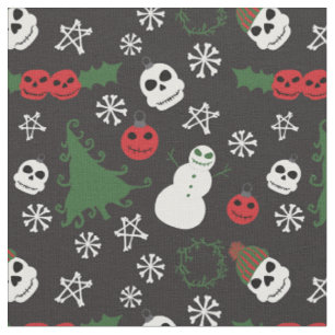 Spooky jul Creepy Goth Thned Helgdag Tyg