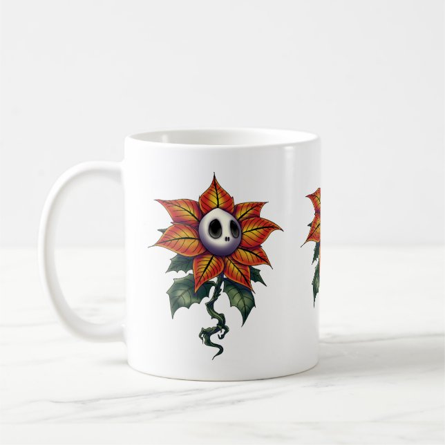 Spooky jul Poinsettia Kaffemugg (Vänster)