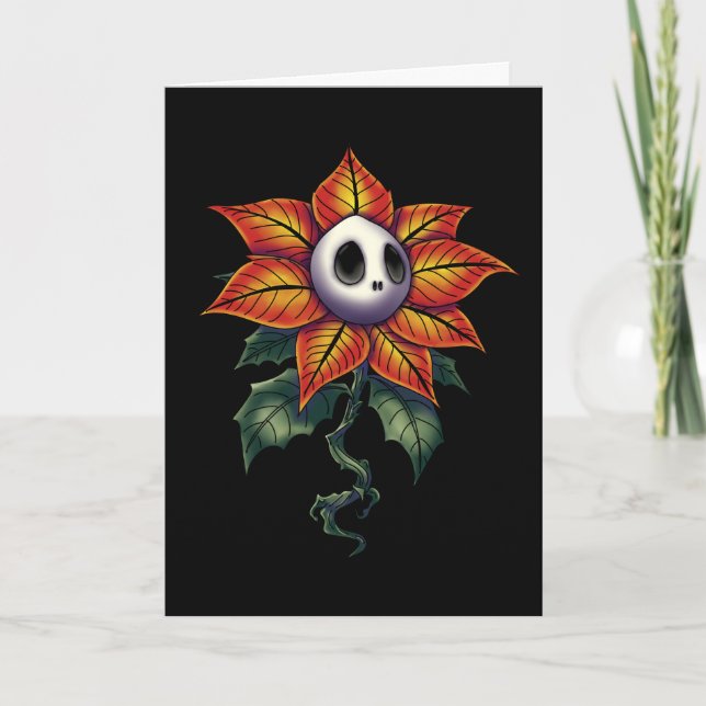 Spooky jul Poinsettia Kort (Framsida)
