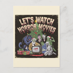Spooky jul Retro Horror Movies Vykort