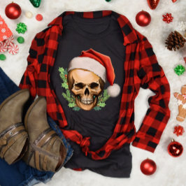 Spooky jul Santa Skull T Shirt
