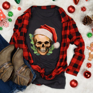 Spooky jul Santa Skull T Shirt