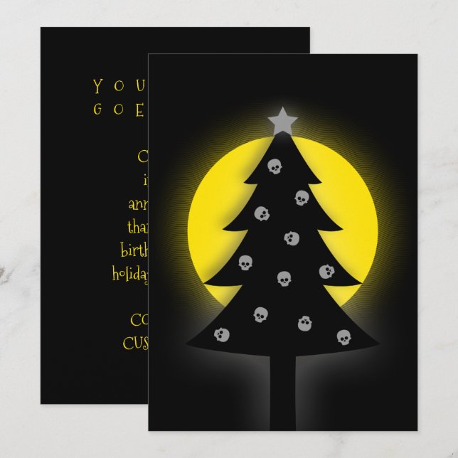 Spooky Julgran Inbjudningar (Fram/baksida)