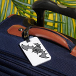 Spooky Kawaii Evil Vampire Bat Bagagebricka<br><div class="desc">Spot your bags instantly on the carousel with these unique cartoon bat luggage tags. The high-contrast grey and black flying bat illustration makes your suitcase stand out with a touch of gothic flair. These durable tags are perfect for world travelers who love bats, vampires, or spooky themes. Whether you are...</div>