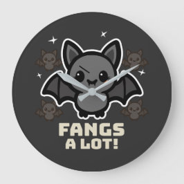 Spooky Kawaii Fladdermus Halloween Large Clock Stor Klocka